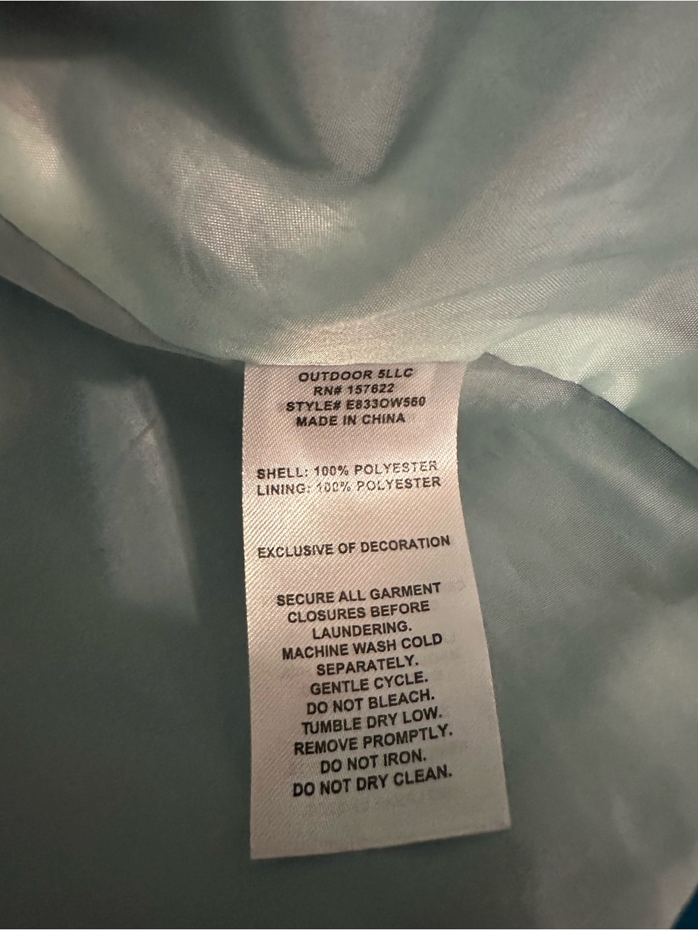 Eddie Bauer Kids Two-Tone Light Blue & Teal Rain Jacket - Picture 6 of 7